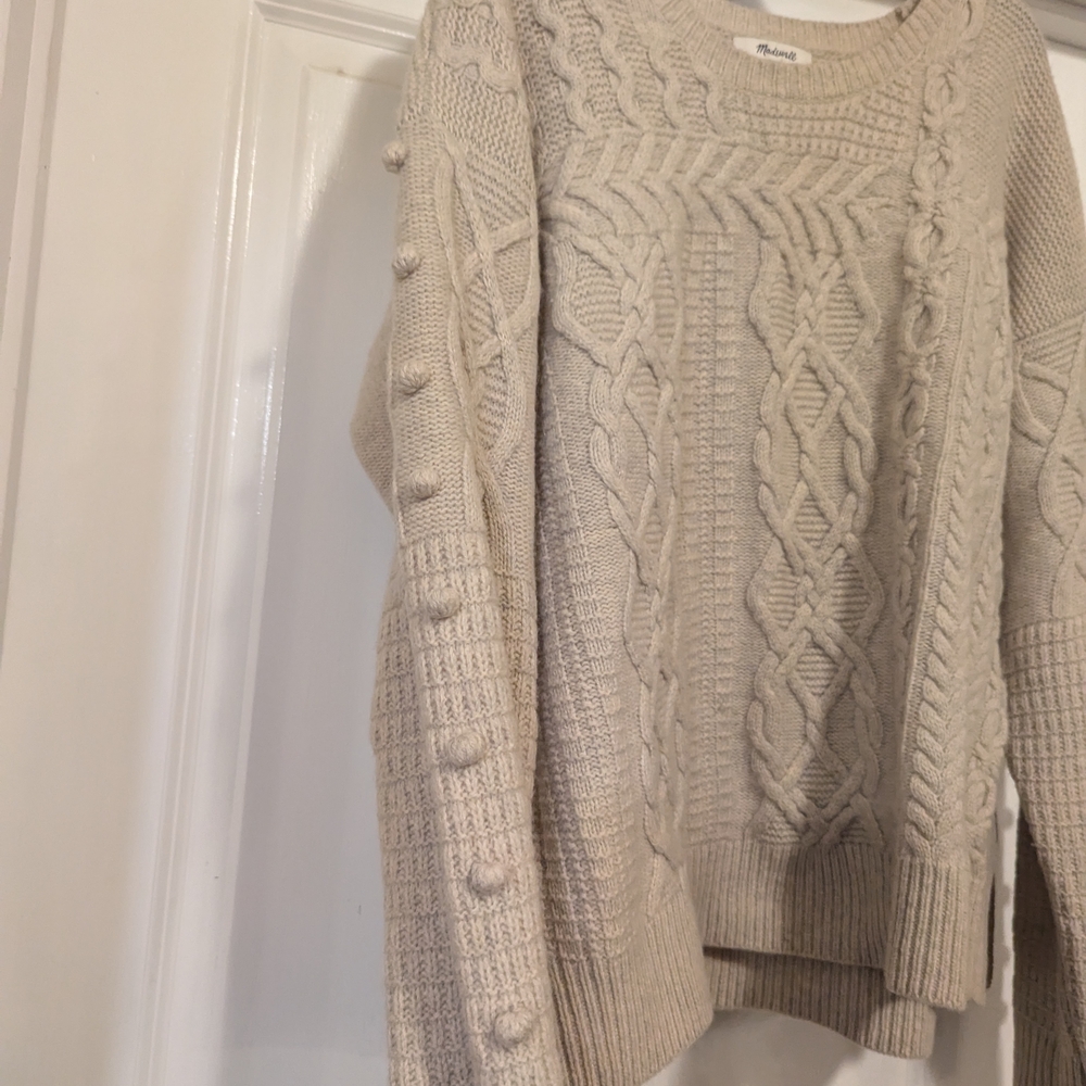 Madewell Cream Cable Knit Sweater - Picture 3 of 8